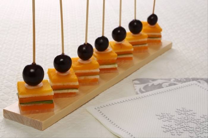 Recette e22237 mille feuille aperitif de legumes et fruits